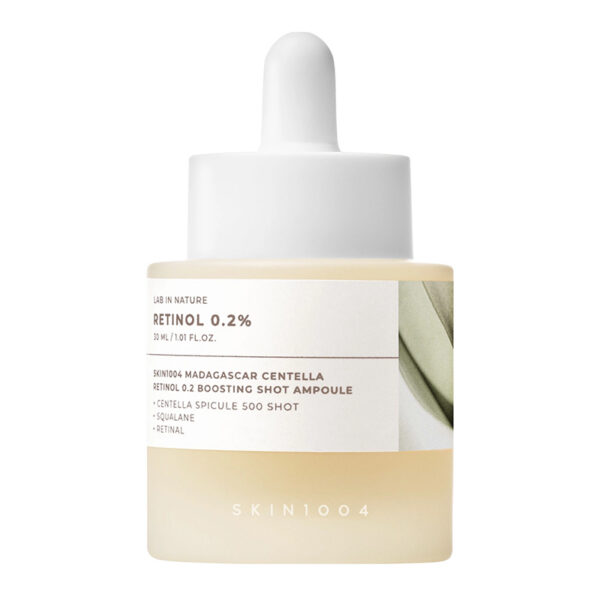 36 SKIN1004 Serum przeciwstarzeniowe do twarzy z witaminą A i mikroigłami Retinol 0.2 Boosting Shot Ampoule, 30 ml