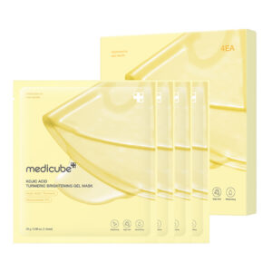 47 MEDICUBE ZESTAW maseczek hydrożelowych rozjaśniających Kojic Acid Turmeric Brightening Gel Mask, 4 szt.